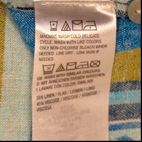 Naturals D&Co Women Linen Button Down LongSleeve Shirt Sz L Beach Coastal Summer - Picture 8 of 10